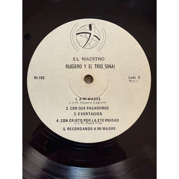 Rugiero Y El Trio Sinai El (Mi) Maestro 1977 LP RI 102 Cleaned G+ - Picture 7 of 8